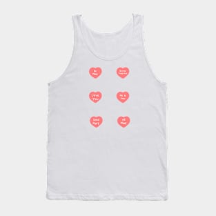 Aesthetic Cute Valentines Heart Day Love Quotes Pack Pattern Tank Top